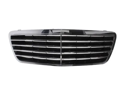 Grila radiator fata potrivit MERCEDES Clasa E 1999-2003 - AVANTGARDE, negru/crom