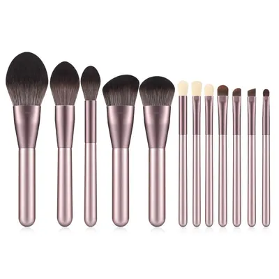 Set 12 Pensule Profesionale Pentru Machiaj, Rose - B003