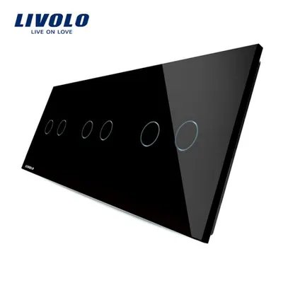 Panou Intrerupator dublu + dublu + dublu Negru