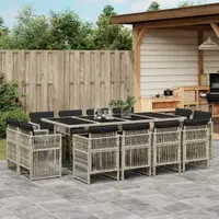Gossi set mobilier de gradina cu perne 13 piese gri deschis poliratan