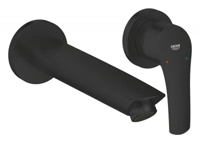 Baterie lavoar Grohe Eurosmart 293382433, montare pe perete, 211 mm, necesita valva, Negru mat