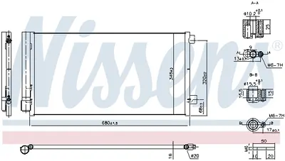 Radiator aer conditionat AC cu uscator potrivit JEEP COMPASS 1.4 1.6D 2.0D 03.17