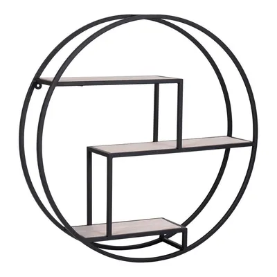 Raft negru/în culoare naturală etajat din lemn masiv de paulownia 62 cm Rotterdam – House Nordic