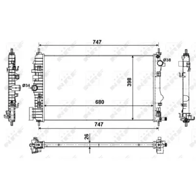 Radiator, racire motor NRF 53774