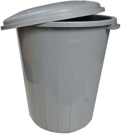 Coș cu capac Planet – 70 l, gri