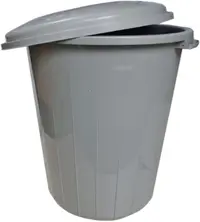 Coș cu capac Planet – 70 l, gri