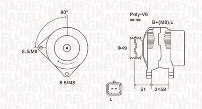 Alternator (14v, 120a) Potrivit Dacia Logan, Logan Express, Logan Mcv, Sandero; Nissan Kubistar, Micra Iii; Renault Clio Ii, Clio Ii Hatchback, Clio Iii, Kangoo, Kangoo Express 1.5d 06.01