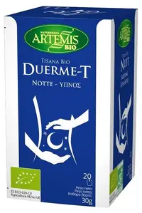 Ceai bio din plante Duerme T pentru somn liniștit, 30 g, 20 pliculețe filtrante, Artemis Bio