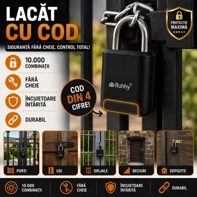 Lacat cu cod de 4 cifre, Rezistent la apa