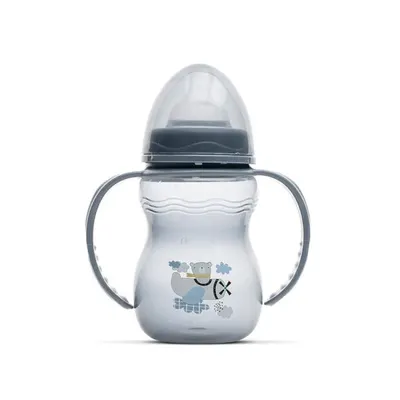 Biberon cu manere My Friend tetina moale din silicon 0 luni+ 250 ml Cameo Blue