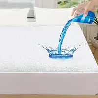 Husa impermeabila pentru saltea Homibon Alb 100x200+30 cm, anti acarieni, lavabila la masina, bumbac cu membrana TPU
