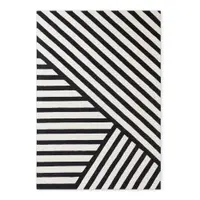 Covor alb-negru țesut manual din lână 120x180 cm Stryve Noir – Elle Decoration