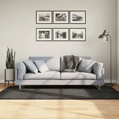 vidaXL Covor ISTAN, cu fire înalte, aspect lucios, antracit, 100x200cm