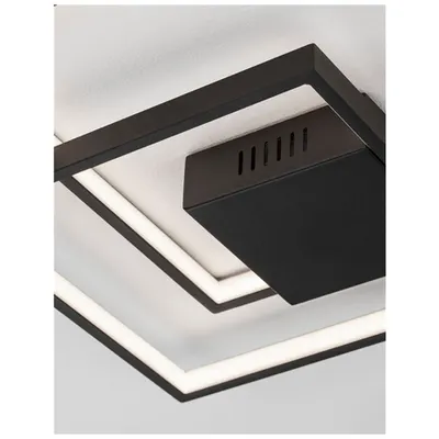 Plafoniera PORTO Nisipiu Negru Otel Aluminiu & Acrylic Dimabil LED 30 Wat 220-240 Volt 1350Lm 3000K IP20