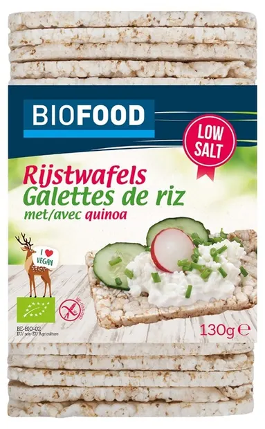 Biscuiți bio din orez cu quinoa, 130 g, Damhert
