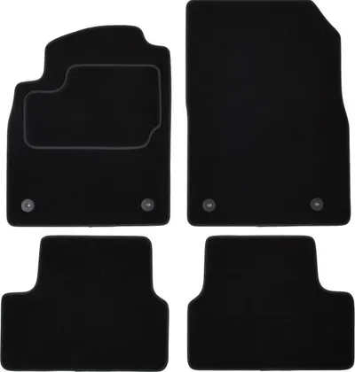 Covor podea MAMMOOTH Velours, 4 buc., fata spate, set, culoare neagra, potrivit OPEL ASTRA J 09.09-, Saloon, for 5-door version