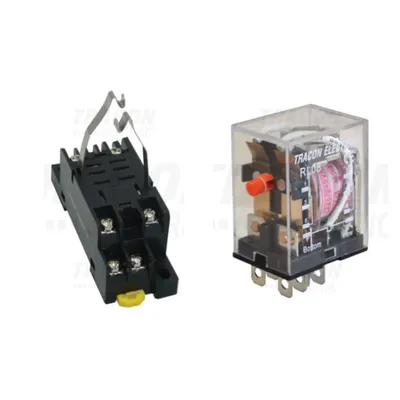 Pachet Releu Miniaturizat de Putere RL08-24AC 24V AC 10A cu Soclu RSPTF-08A