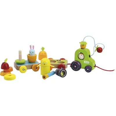 Jucarie din lemn - Tractor cu activitati
