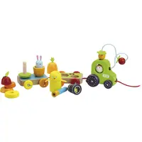 Jucarie din lemn - Tractor cu activitati