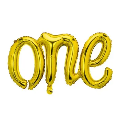 Balon folie one auriu 66x37 cm Party Deco PDFB75M-019