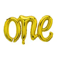 Balon folie one auriu 66x37 cm Party Deco PDFB75M-019