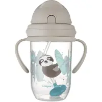 Canpol babies Exotic Animals Cup With Straw ceasca cu pai Gray 1 buc