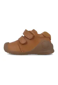 Pantofi sport de piele cu velcro - Caramel