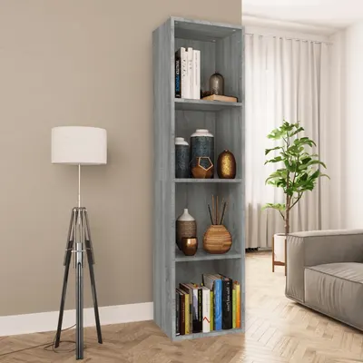 vidaXL Bibliotecă/dulap TV, gri sonoma, 36x30x143 cm, lemn prelucrat