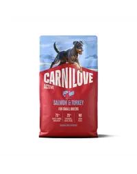 Hrană câini adulți talie mică CARNILOVE Active Dog Salmon & Turkey Adult Small Breeds 4 kg somon și curcan