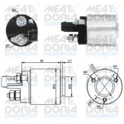 Solenoid Electromotor Potrivit Audi A2, A3; Seat Alhambra, Arosa, Cordoba, Cordoba Vario, Ibiza Ii, Ibiza Iii, Leon, Toledo I, Toledo Ii; Skoda Fabia I, Octavia I 1.4d-2.8 08.80-12.10