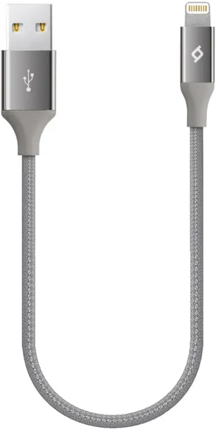 Cablu ttec - AlumiCable, USB-A/Lighting, 0.3 m, gri