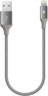 Cablu ttec - AlumiCable, USB-A/Lighting, 0.3 m, gri