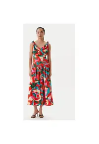 Rochie de vara dama 251-RBY.F - Poliester reciclat - Multicolor - Multicolor