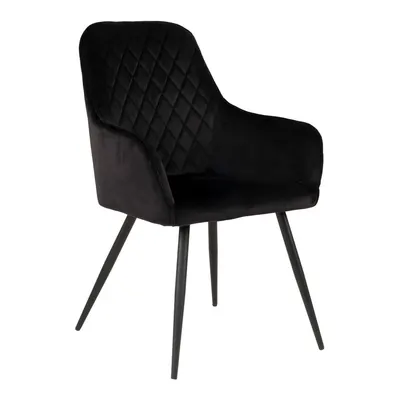 Set de scaune de sufragerie negru cu cotiere 2 buc. tapițat Harbo – House Nordic