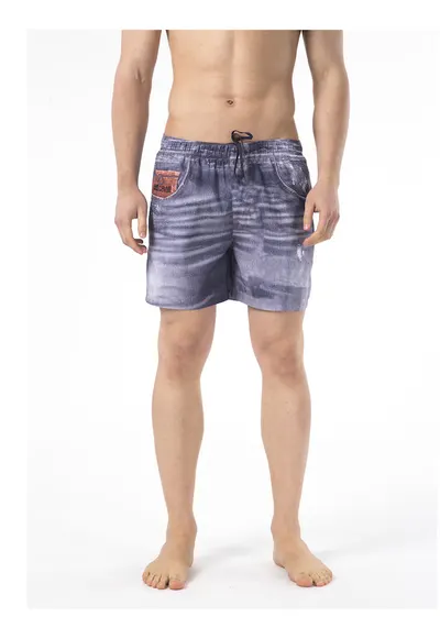 Pantaloni scurti de baie cu talie elastica - Albastru petrol