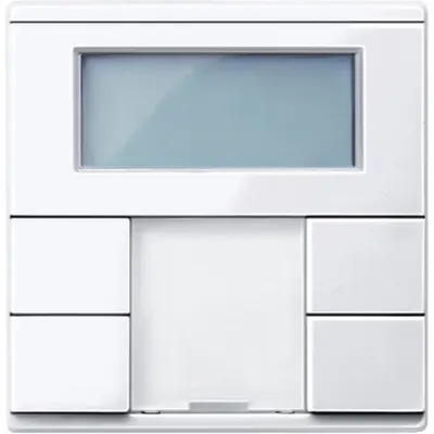 Buton KNX, 4 clapete, termostat si display, Alb activ, Sistem M