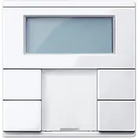 Buton KNX, 4 clapete, termostat si display, Alb activ, Sistem M
