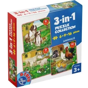 Set 3 puzzle-uri de 6, 9, 16 piese