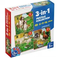 Set 3 puzzle-uri de 6, 9, 16 piese