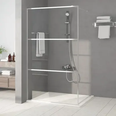 vidaXL Paravan duș walk-in argintiu 115x195 cm sticlă ESG transparentă