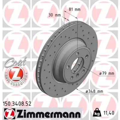 Disc frana ZIMMERMANN 150.3408.52