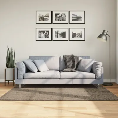 vidaXL Covor ISTAN, cu fire înalte, aspect lucios, gri, 120x170 cm
