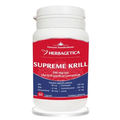 Supreme Krill Omega 3, Herbagetica | 60 capsule