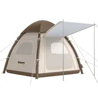 Outsunny Cort gonflabil 3 persoane Montare rapidă Cort camping outdoor cu pompă Ferestre cu plasă Acoperiș detașabil | Aosom Romania