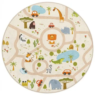 Covor de joacă pentru copii lavabil ø150 cm Savana Ride – Mila Home