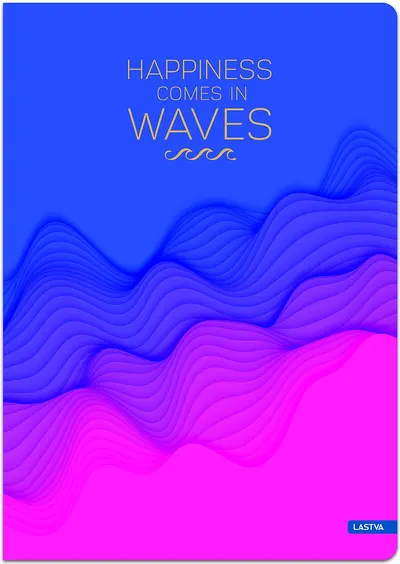 Caiet Lastva - Waves, A5, 96 coli, rânduri late, sortiment