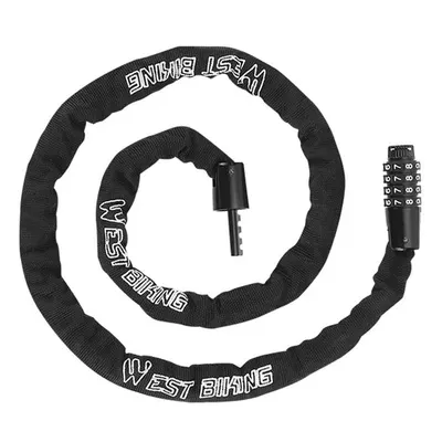 Lacăt biciclete combinație 4 cifre, aliaj robust, negru