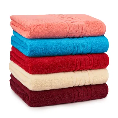 Set 5 Prosoape Baie, Bumbac 100% - Corai Bleu Rosu Crem Visiniu