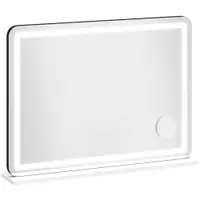 HOMCOM Oglindă machiaj iluminată 80x60cm, oglindă toaletă LED dimabilă, lumină RGB, 3 temperaturi de culoare, alb | Aosom Romania