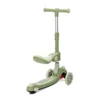Trotineta pentru copii Lorelli Swiftie Green pliabila, roti cu led, sezut pliabil, ghidon reglabil, platforma cu lumini si melodii, greutate admisa 50 kg